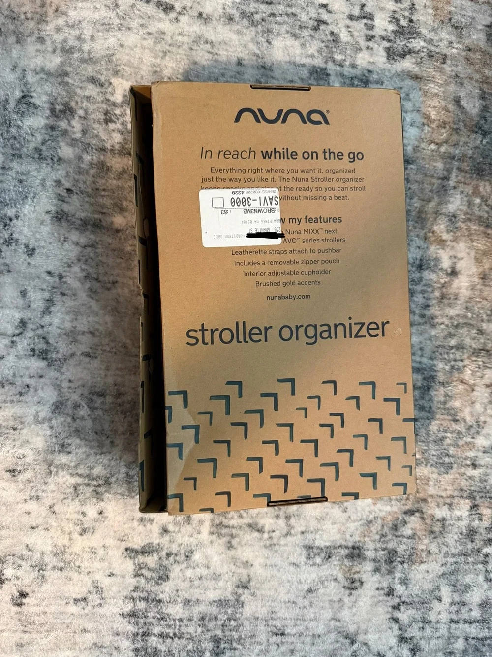 Black NUNA stroller organizer